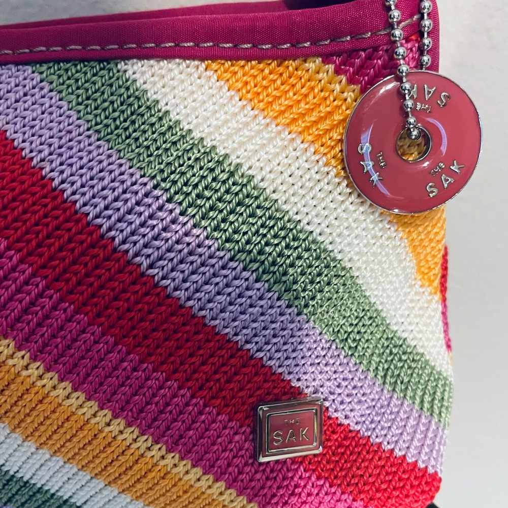 The Sak Pink Multicolor Diagonal Stripe Shoulder Bag - Picture 7 of 9